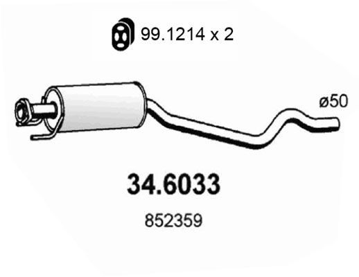 ASSO Middle silencer Article number: 34.6033 cheaply