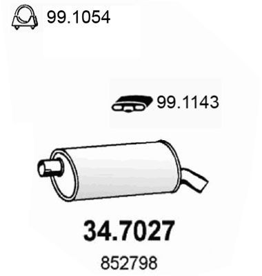 ASSO Rear silencer Article number: 34.7027 cheaply