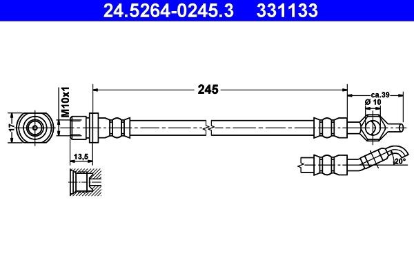 ATE Brake hose Article number: 24.5264-0245.3 cheaply