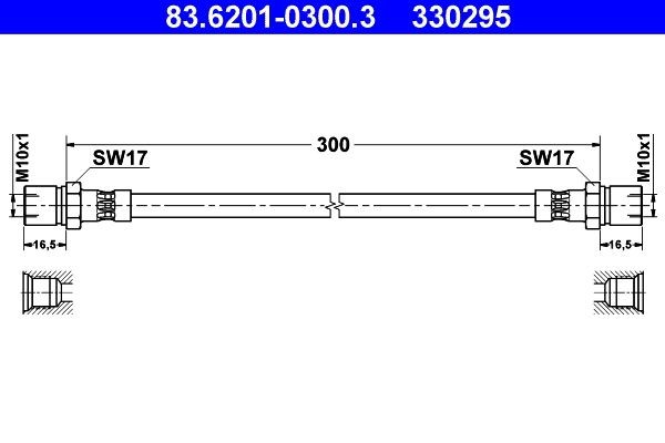 ATE Brake hose Article number: 83.6201-0300.3 cheaply