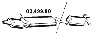 EBERSPÄCHER Middle silencer Article number: 03.499.80 cheaply