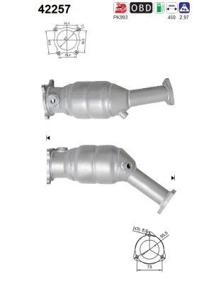 AS Catalytic converter Article number: 42257 cheaply