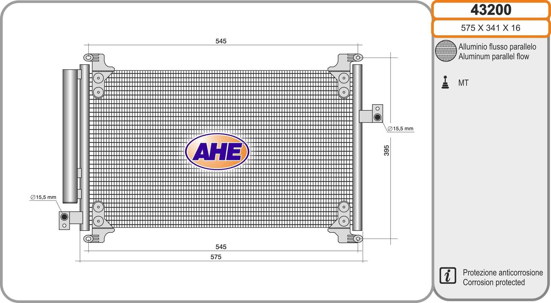 AHE Air conditioning condenser Article number: 43200 cheaply