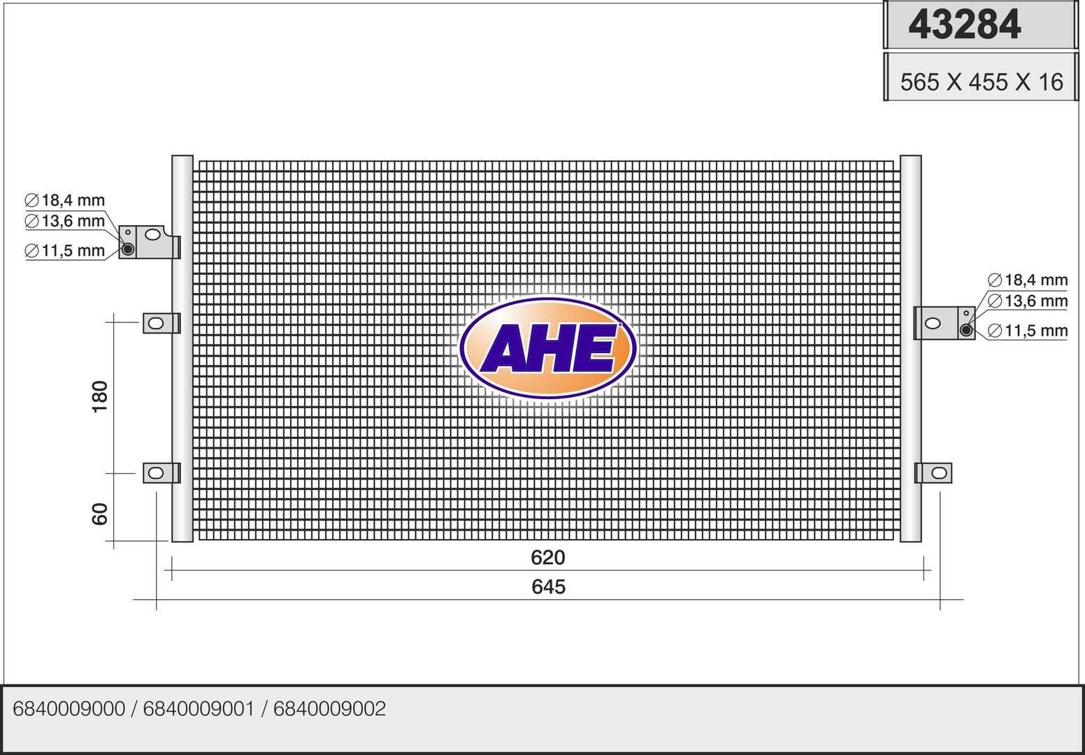 AHE Air conditioning condenser Article number: 43284 cheaply