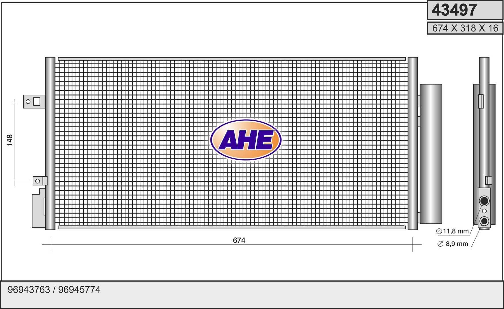 AHE Air conditioning condenser Article number: 43497 cheaply