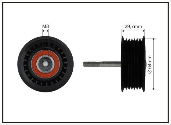 CAFFARO Deflection / Guide Pulley, v-ribbed belt Article number: 500028 cheaply