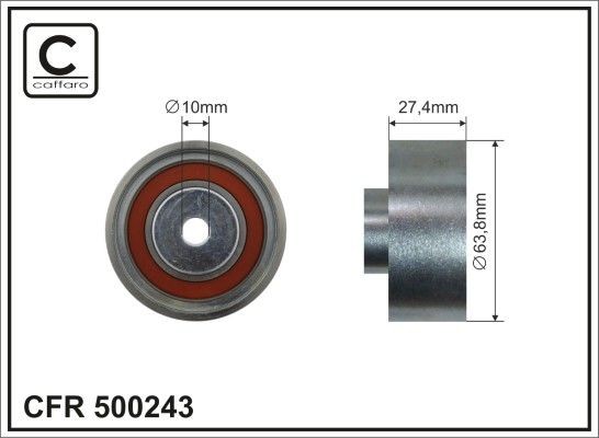 CAFFARO Deflection / Guide Pulley, v-ribbed belt Article number: 500243 cheaply