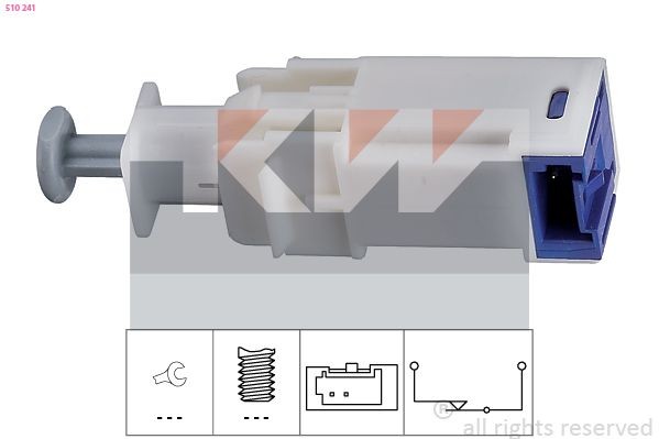 KW 510 241 Switch, clutch control (cruise control) PUNTO 1.3 JTD Multijet (199.AYR1A, 199.BYR1A) 90 PS Diesel