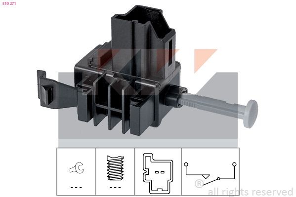KW 510 271 Switch, clutch control (cruise control) KA 1.2 Ti-VCT 85 PS Petrol