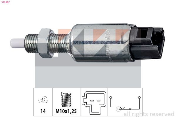 KW 510 287 Switch, clutch control (cruise control) SWIFT 1.2 SHVS (A2L412) 90 PS Petrol/Electro