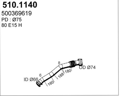 ASSO Exhaust Pipe Article number: 510.1140 cheaply