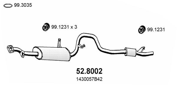 ASSO Middle- / End Silencer Article number: 52.8002 cheaply
