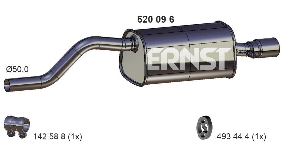 ERNST Rear silencer Article number: 520096 cheaply