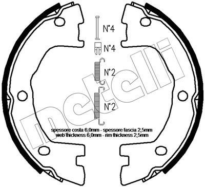 METELLI Handbrake shoes Article number: 53-0097K cheaply