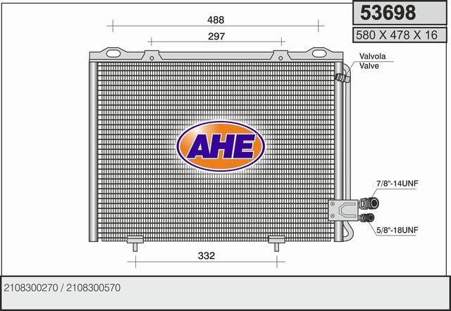AHE Air conditioning condenser Article number: 53698 cheaply