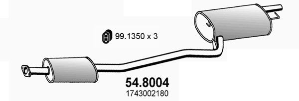 ASSO Middle- / End Silencer Article number: 54.8004 cheaply