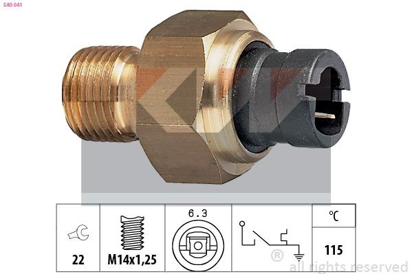 KW 540 041 Temperature Switch, coolant warning lamp FIORINO 1.0 iE 45 PS Petrol