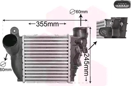 VAN WEZEL Intercooler Varenummer: 58014200 billige