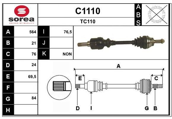 SNRA Drive shaft Article number: C1110 cheaply