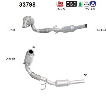 AS Catalytic converter Article number: 33798 cheaply
