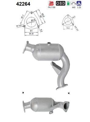 AS Catalytic converter Article number: 42264 cheaply