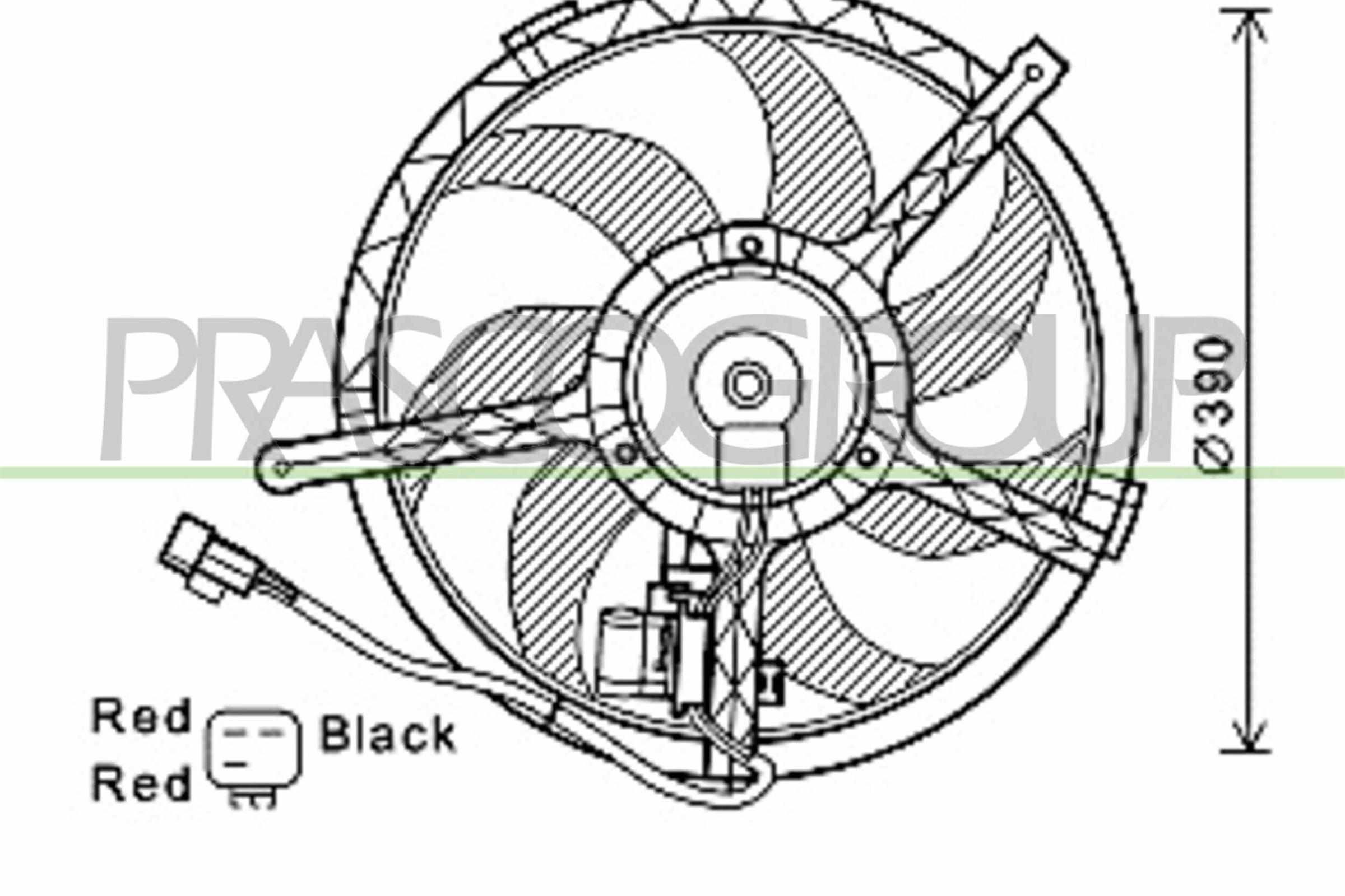 PRASCO Fan, radiator Article number: MN308F001 cheaply