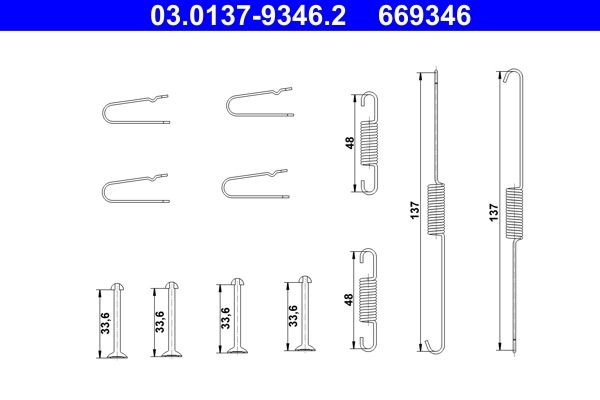 ATE 03.0137-9346.2 Accessory Kit, brake shoes L 200 2.5 DI-D (KA4T) 128 PS Diesel 2015
