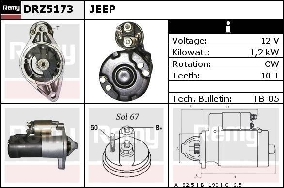 DELCO REMY Starter motor Article number: DRZ5173 cheaply