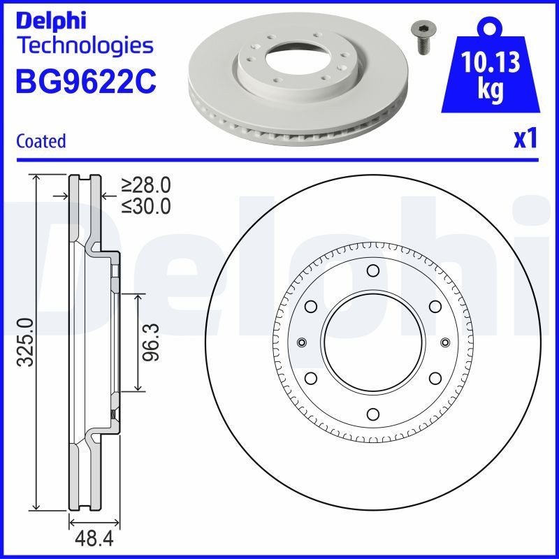 DELPHI Brake disc Article number: BG9622C cheaply
