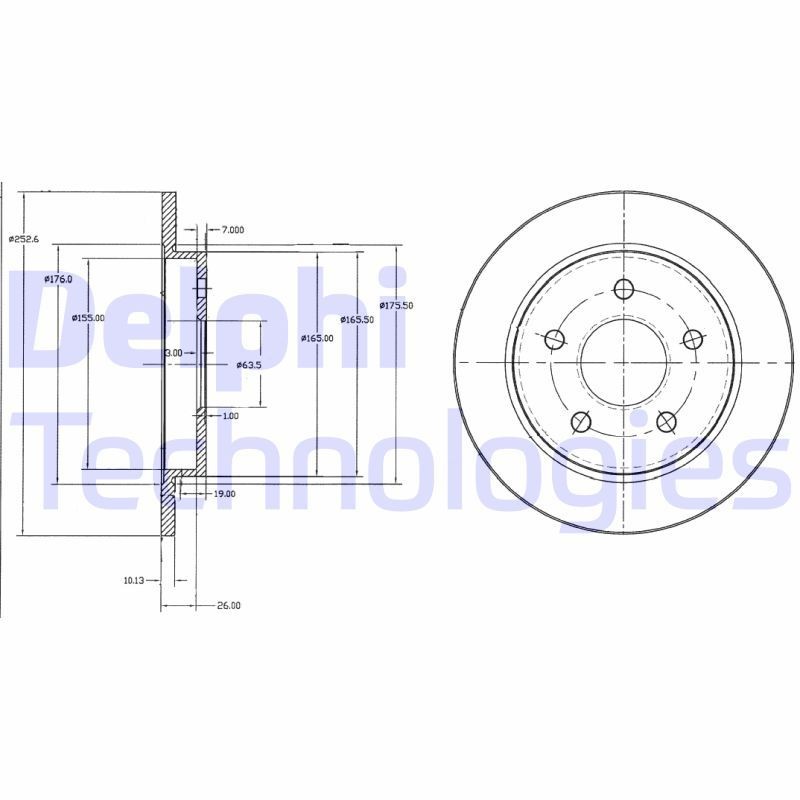 DELPHI Brake disc Article number: BG2332 cheaply