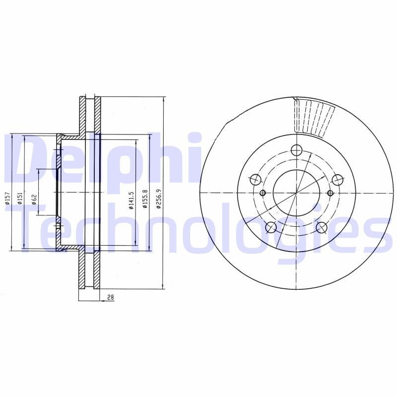DELPHI Brake disc Article number: BG4181 cheaply