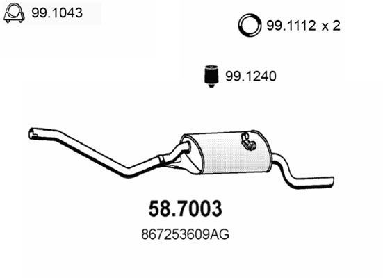 ASSO Rear silencer Article number: 58.7003 cheaply