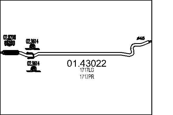 MTS Exhaust Pipe Article number: 01.43022 cheaply