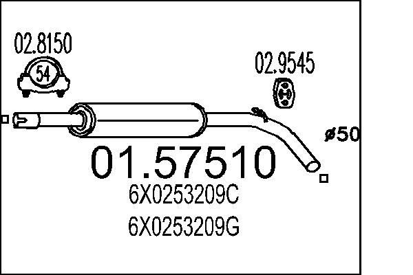 MTS Middle silencer Article number: 01.57510 cheaply