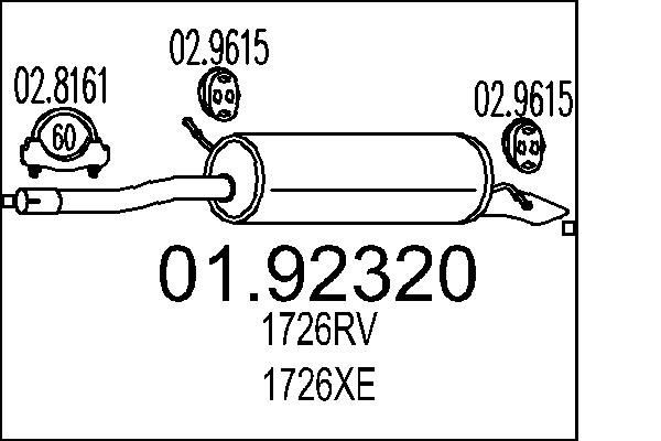 MTS Rear silencer Article number: 01.92320 cheaply