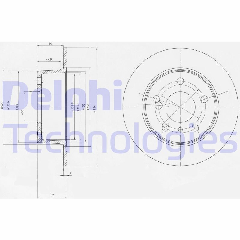 DELPHI Brake disc Article number: BG2187 cheaply