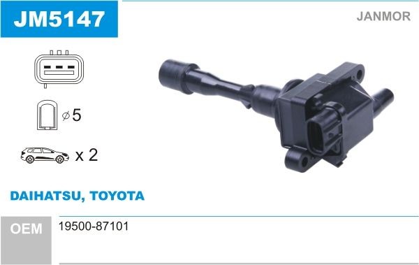 JANMOR Ignition coil Article number: JM5147 cheaply