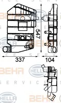 HELLA Coolant expansion tank Article number: 8MA 376 705-071 cheaply
