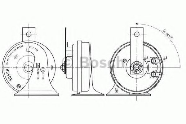BOSCH Signalhorn Varenummer: 9 320 334 203 billige