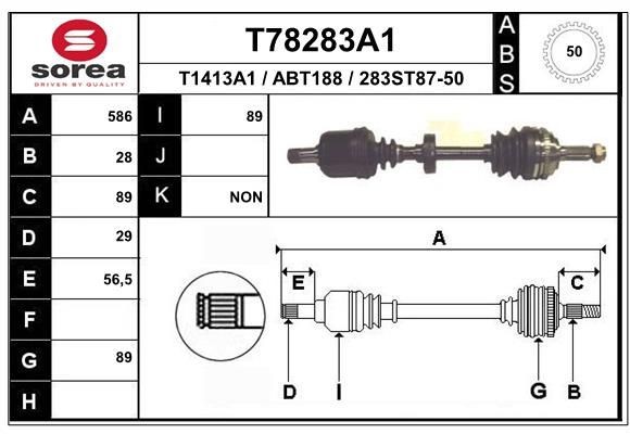 EAI Drive shaft Article number: T78283A1 cheaply