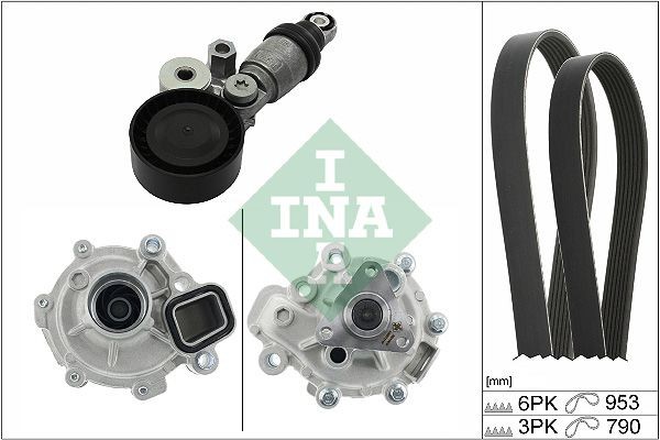 INA Water Pump + V-Ribbed Belt Kit Article number: 529 0371 30 cheaply