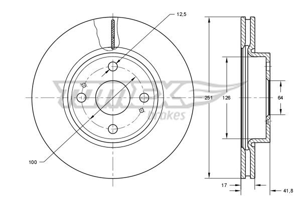TOMEX brakes Piduriketas Artikli number: TX 73-87 soodsalt