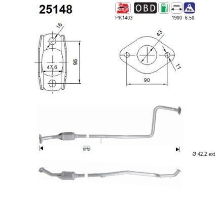 AS Catalytic converter Article number: 25148 cheaply