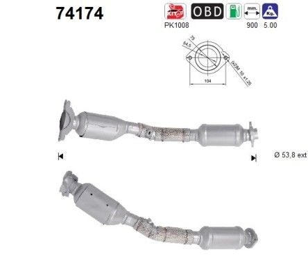 AS Catalytic converter Article number: 74174 cheaply