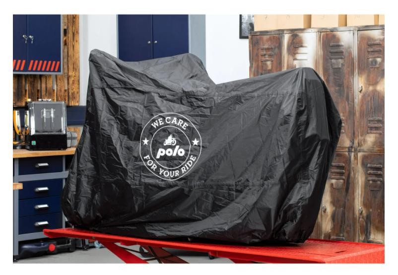 POLO MC-presenning OUTDOOR COVER WE , CARE FOR YOUR RIDE , UNI artikkelnummer: 60020000054 billig