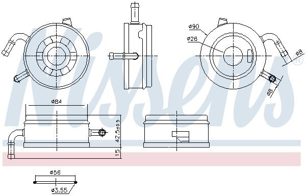 NISSENS Engine oil cooler Article number: 91470 cheaply