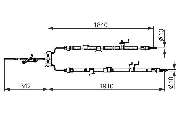 BOSCH Hand brake cable Article number: 1 987 482 420 cheaply