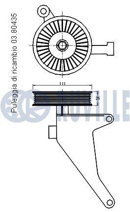 RUVILLE Tensioner Lever, v-ribbed belt Article number: 55639 cheaply
