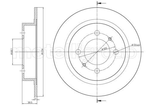 METELLI Brake disc Article number: 23-0661 cheaply