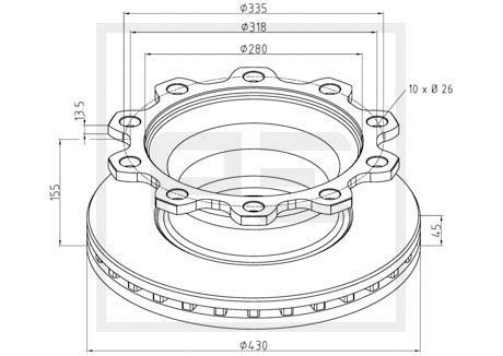 PETERS ENNEPETAL Bremseaksel, tromlebremse Varenummer: 126.217-00A billige